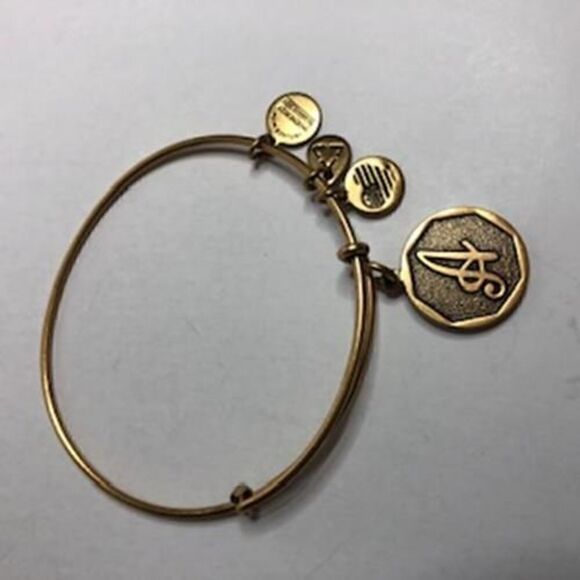 683 Alex & Ani 2016 initial "A" Goldtone bracelet - Picture 2 of 3